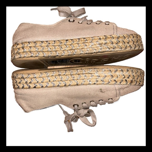 🎉HP🎉Circus by Sam Edelman Metallic Espadrilles Platform Gold Shimmer Sneakers 8 - Picture 10 of 13